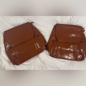 Brown leather backpack